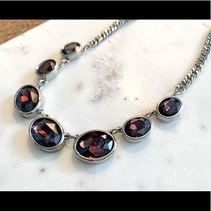 Purple faceted glass /zinc/ necklace - WHBM. 18.5”